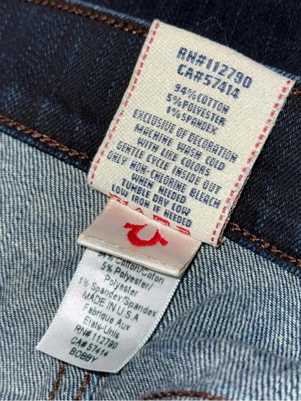 👖🎸 TRUE‎ RELIGION Bobby Straight Dark Wash | Made In USA | Men's Sz 38X34